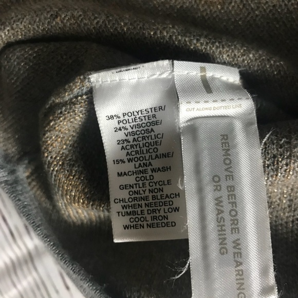 Ann Taylor LOFT gray sweater w gold polka dots S - Picture 7 of 7